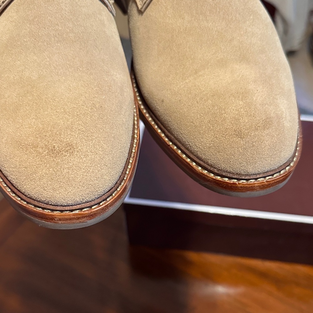 Coach Men's Taupe Suede Oxfords - Picture 12 of 13
